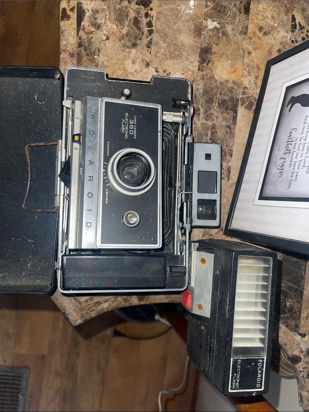 Polaroid Folding Land Camera in Black and Silver